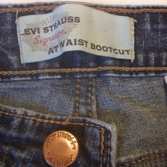 Levi Strauss Signature Bootcut Denim Blue Jeans 12 - Picture 5 of 8